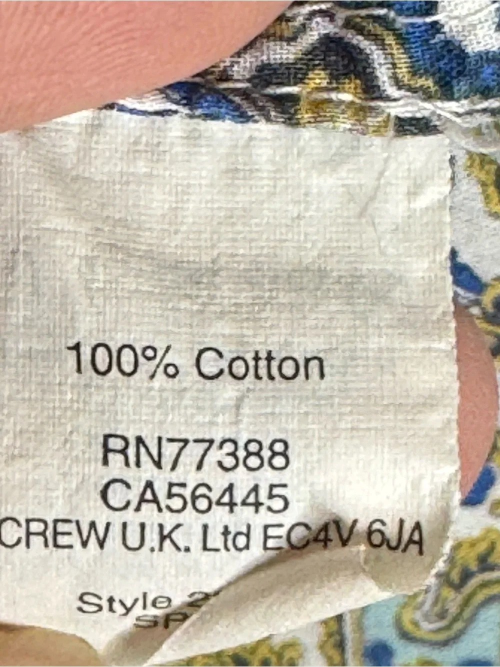 J. Crew Women’s Blue Paisley Button-Up Shirt